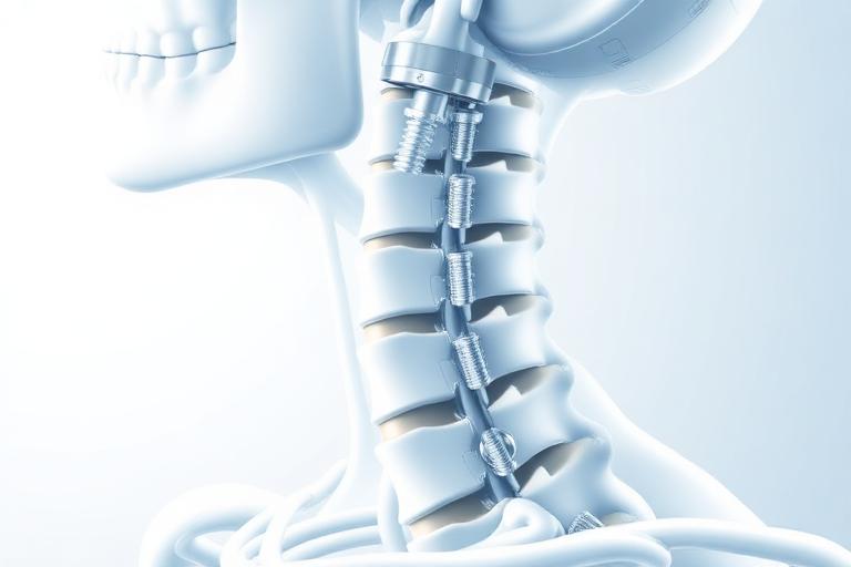 Cervical spine fusion procedure illustration