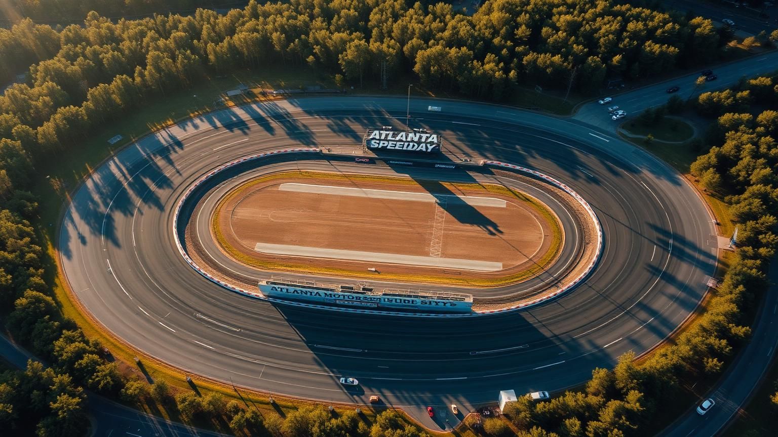 Aerial view of Atlanta Motor Speedway in Hampton, Georgia