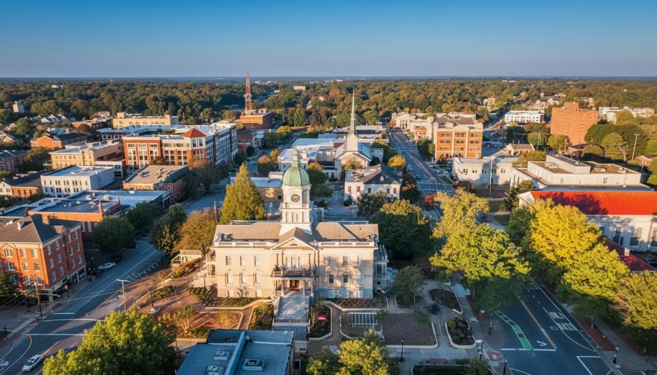 Aerial view of Hampton, Georgia near the Nova Brain and Spine location